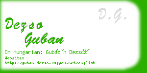 dezso guban business card